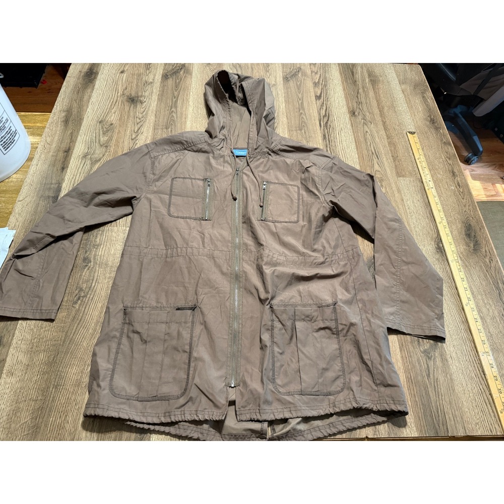 Simply Vera Vera Wang Jacket Women Size Large Brown Anorak Utility Hooded